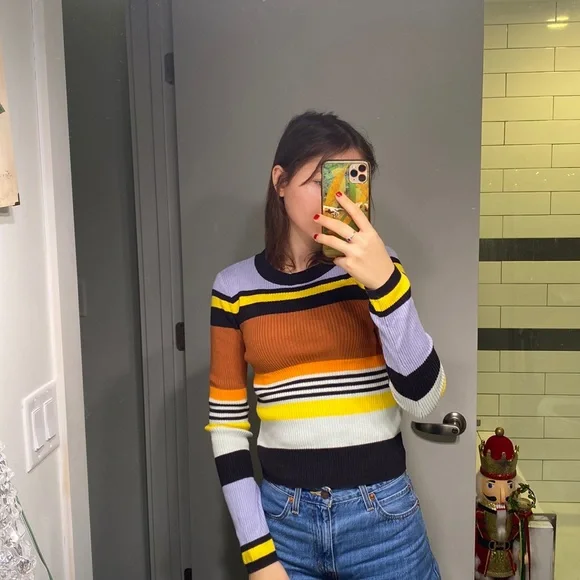 Striped Ribbed Sweater - Picture 1 of 5